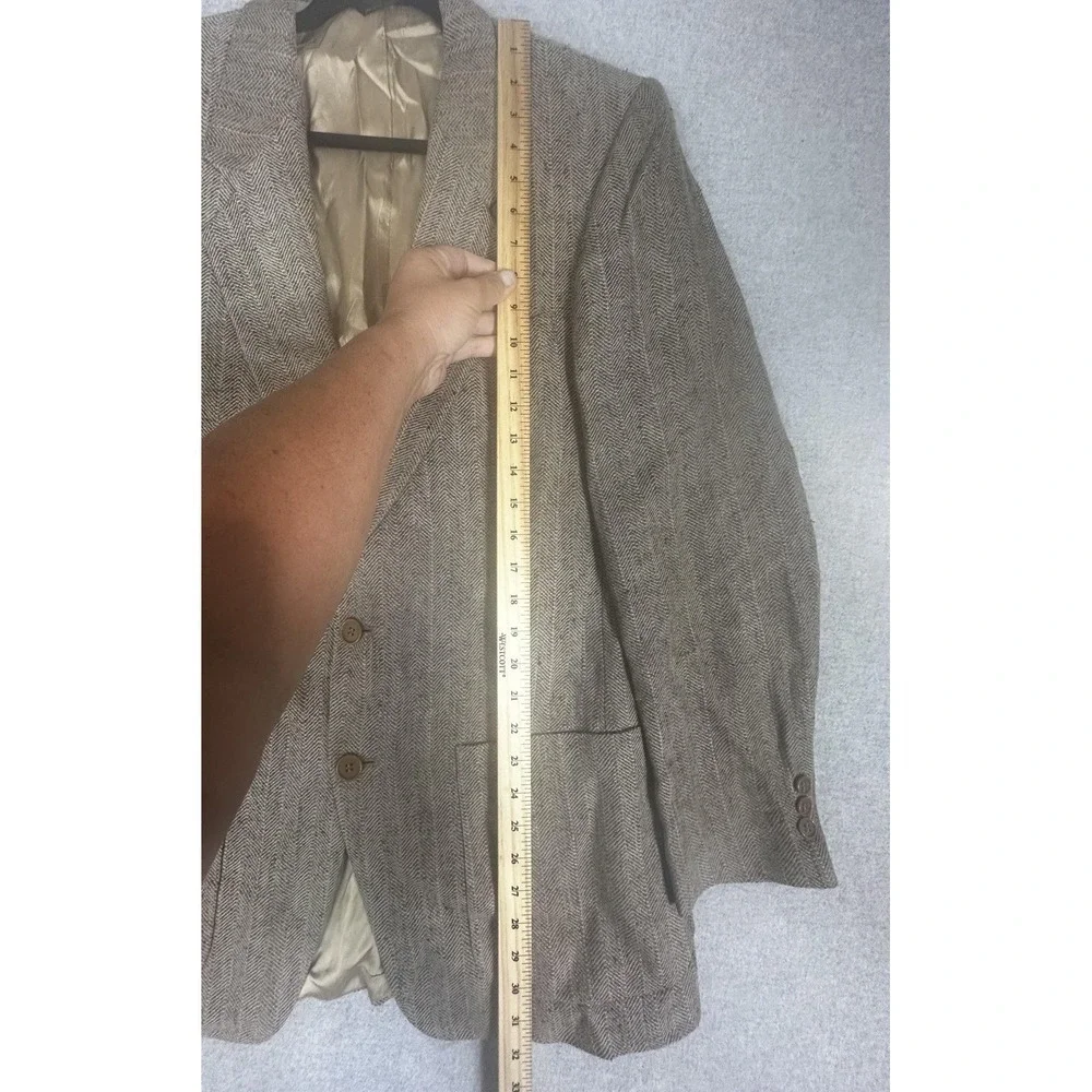 Vintage Daniel Hechter Blazer Mens‎ Large Brown Herringbone Tweed Sport Coat USA
